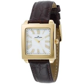 AK Anne Klein #10/8210MPBN Women's Gold Tone Casual Brown Leather Band Watch