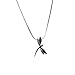 Good Luck Gift Women Cubic Zirconia Stainless Steel Dragonfly Pendant Chain Necklace 18 inch Jewelry (Black)