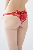 Mimi Holliday SS-199 Pericolo Red and White Polka Dot Silk Bow Thong