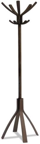 Alba - Café Wood Coat Stand, Ten Peg/Five Hook, 21-1/2w x 21-1/2d x 71h, Espresso Brown PMCAFE (DMi EA