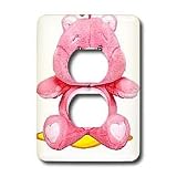 Care Bears - Pink Care Bear, Carebears - Light Switch Covers - 2 plug outlet cover