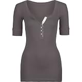 FULL TILT Womens Henley - Grey