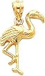 14K Gold Flamingo Charm