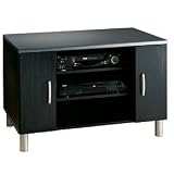 Contemporary Style Black Onyx/Charcoal Finish Recreative Entertainment center TV Stand