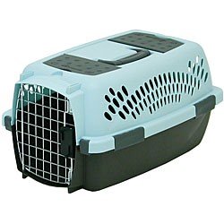 Petmate 21087 Pet Porter Fashion Dog Crate, For Pets Up to 10 Pounds, Blue Air/Coffee Grounds Brown