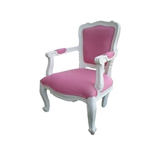 Gift Mark Elegant French Style Children Chair, with a Sold Wood Frame, White Pink by Gift Mark