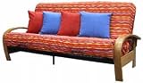 Cottonwood LaFuton Solid Wood Arm with Steel Grid Mainframe Convertible Futon Frame