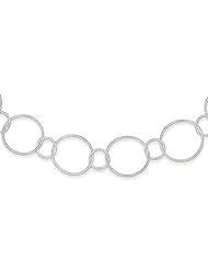 Sterling Silver 24in Fancy Round Link Necklace. Metal Wt- 17.6g