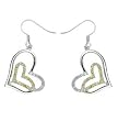 Sterling Silver Fashion Earrings with Yellow CZ - Hearts