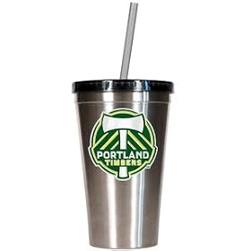 Portland Timbers MLS 16Oz Stainless Steel Insulated Tumbler With Straw