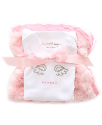 Crystaleigh Baby *Angel* Pink Onesie & Travel Blanket 3-6m