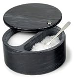 RSVP Black Marble Swivel Top Salt Box Keeper NEW