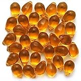 Czech Glass Beads 9mm Teardrops Amber Topaz (50)