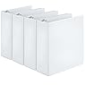 Cardinal Round Ring View Binder, 3-Inch, White, Pack of 4 Binders (00430)