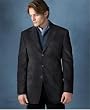 SEAN JOHN 3 BUTTON IRIDESCENT CORD BLAZER, 44S, BLACK/BLUE