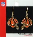 CINCINNATI BENGALS GOLD TONE NFL HELMET J HOOK EARRINGS