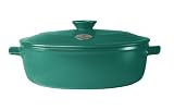 Review Emile Henry 874560 / Emile Henry Flame Top 6.3 Quart Oval Stew Pot, Green