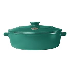 Emile Henry Flame Top 6.3 Quart Oval Stew Pot, Green by Emile Henry