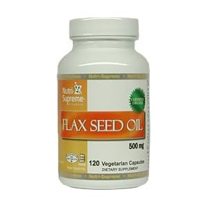 Nutri-Supreme Research Organic Flax Seed Oil 500 mg. - 120 Vegetarian Capsules by 