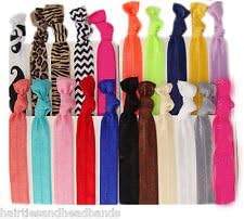 20 Elastic Hair Ties No Crease Ponytail Holder Emi Foe Twist Jay Ribbon Band Lot