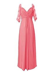 V-neck Chiffon Applique Lace Mother-of-the-Bride Dress/Prom Dress 
