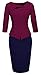 HOMEYEE Women's Elegant Chic Bodycon Formal Dress B288 (M, Burgandy+Dark Blue)