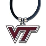 Virginia Tech Hokies Rubber Cord Logo Pendant Necklace - NCAA College Athletics Fan Shop Sports Team Merchandise
