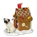 NEW Pug Ginger Bread House Christmas Ornament