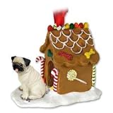 NEW Pug Ginger Bread House Christmas Ornament