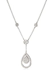 KC Designs "Estate" 14k White Gold and Diamond Teardrop Accent Chain Necklace, 18"