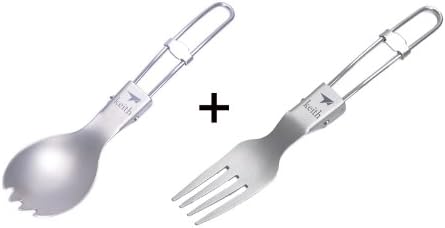 Titanium Flatware Spork Camping Cutlery Camping Spork Folding Fork