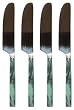 Decorative Pate Knife with Turquoise Colored Resin Handle Set of Four