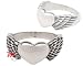 Detailed Heart & Wings Stainless Steel Cast Ring 9 NEW