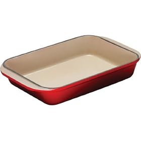 Le Creuset Cast Iron Rectangular Oven Dish, Cerise, 30 cm