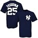 Majestic New York Yankees #25 Mark Teixeira Navy Blue Player T-shirt