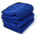 MONSTER MICROFIBER EXTREME THICKNESS Microfiber Towel W/Black Silk Edges [16x16] (3 Pack)