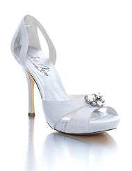 David's Bridal Silk Shantung Closed-Back Sandal with Rhinestones. Style... by David's Bridal