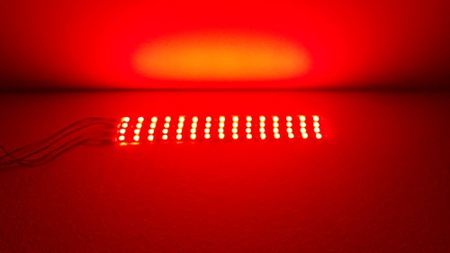 4 pack RED Super Bright 5050 LED Strips – 15 LEDs Per Flexible Strip – 30cm long – 12V – Adhesive Backed