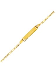 14K Solid Gold Baby Mariner ID Bracelet 6" Free Engraving