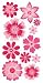 ESSENTIALS LARGE DIMENSIONAL STICKERS-PRETTY IN PINK FLOWERS