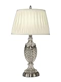 IMAGE OF Dale Tiffany GT10364 Crystal Table Lamp, Antique Pewter and Fabric Shade