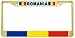 Romania Romanian Flag Gold Tone Metal License Plate Frame Holder