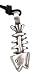 Dead Fish Bone Bones Pewter Pendant Necklace