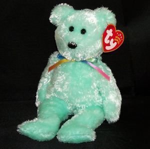 1 X TY Beanie Baby - SHERBET the Bear (Green Version)