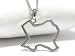 Trendy State of Texas (TX) Outline Charm Necklace Silver Tone