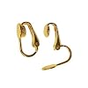 22K Gold Plated Clip On Earring Findings W/ 7mm Pad For Gluing (6 Pairs)