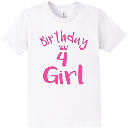 Kids Birthday Girl Vintage 4th Birthday Gift T-Shirt For Girls 4 White