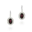 Sterling Silver Genuine Garnet Stone Oval LeverBack Lever Back Earrings