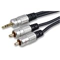 Pur HQ cuivre desoxyg�n� 3,5 mm St�r�o Jack Vers 2 RCA Cinch Fiches c�ble Plaqu�s Or 10 m