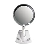 Zadro Motorized Power Zoom Lighted 1x 5x Magnification Fogless Vanity Mirror